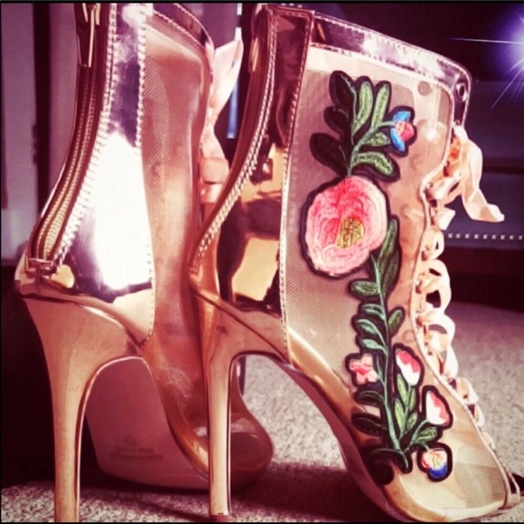 Rose Gold Floral Bootie - Picture 3 of 5